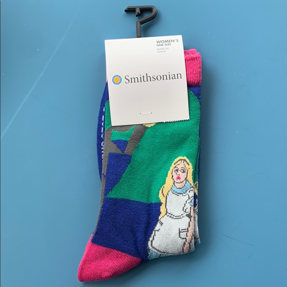 Vibrant Pink and Blue Color-Block Socks